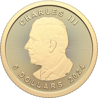 1/10 oz gold bullion coin reverse motif, investment-grade fractional gold coin from Gold Investments UK