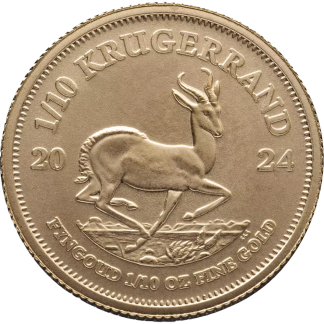 1/10 oz gold bullion coin obverse portrait, investment-grade gold coin available to buy from Gold Investments UK