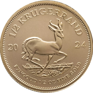 1/2 oz gold bullion coin obverse portrait, investment-grade gold coin available to buy from Gold Investments UK