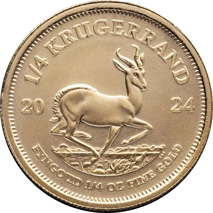 1/4 oz gold bullion coin obverse portrait, investment-grade gold coin available to buy from Gold Investments UK