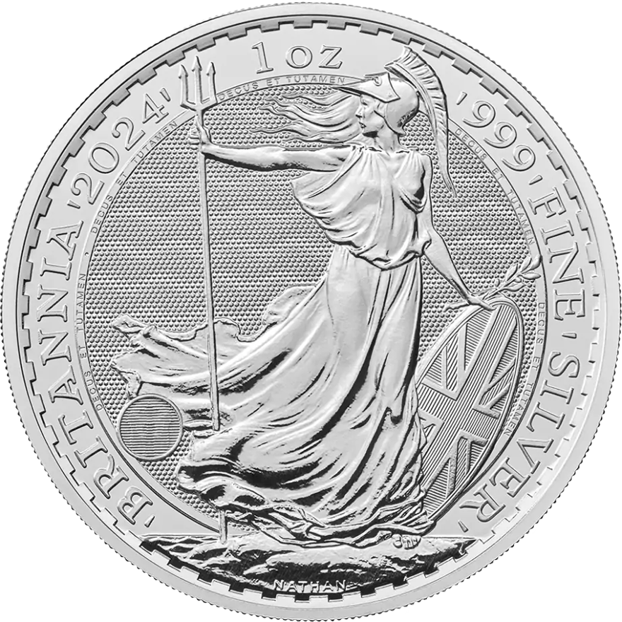 2024 King Charles III Britannia coin obverse with royal portrait, investment-grade UK bullion from Gold Investments