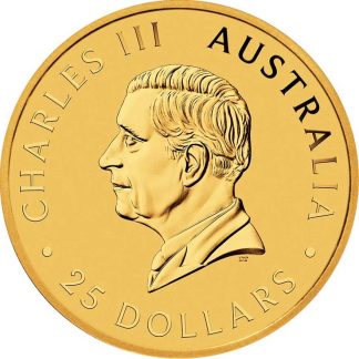 1/4 oz Australian Gold Kangaroo 2024 coin obverse, Perth Mint investment-grade gold bullion from Gold Investments UK