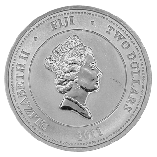 Reverse of a Fiji bullion coin, investment-grade precious metal coin available from Gold Investments UK