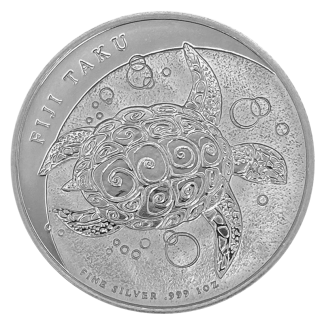 Obverse of a Fiji bullion coin, investment-grade precious metal coin available from Gold Investments UK