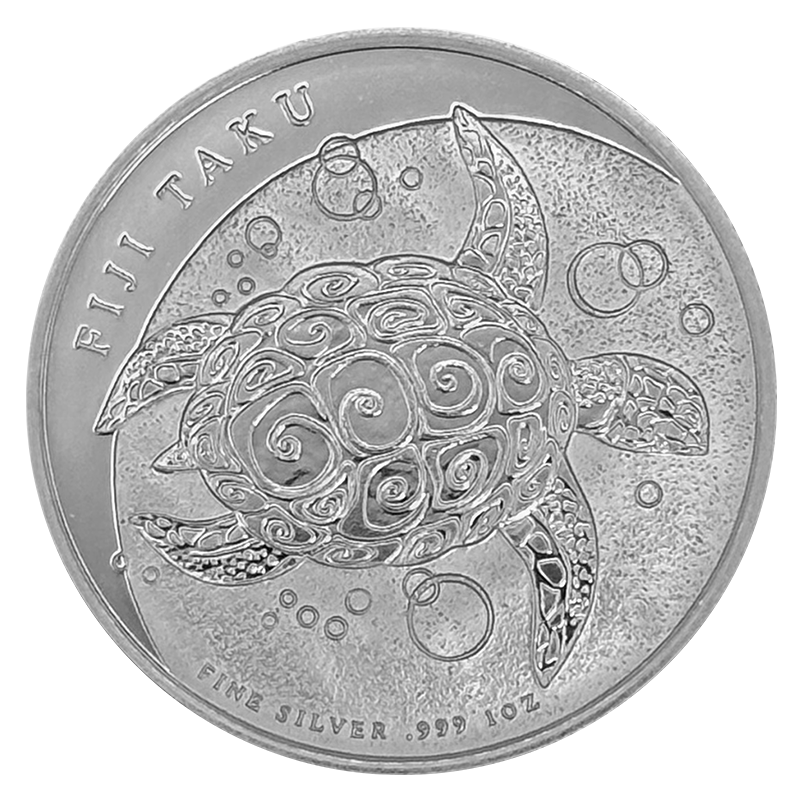 Obverse of a Fiji bullion coin, investment-grade precious metal coin available from Gold Investments UK