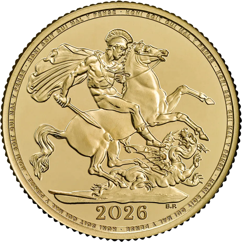 Obverse side of an investment-grade gold bullion coin available to buy from Gold Investments UK